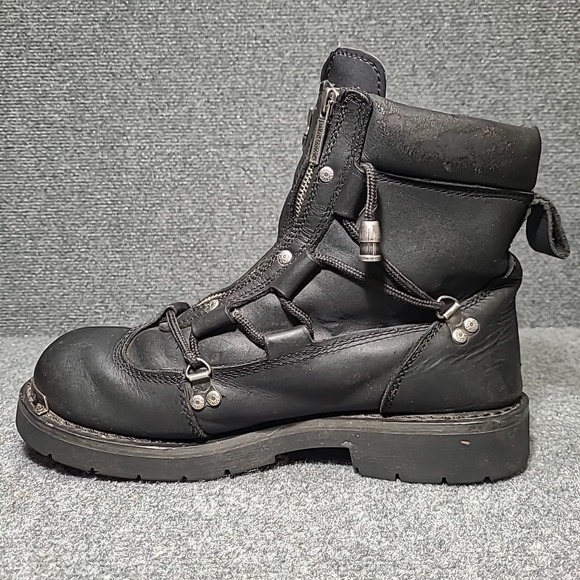 Harley Davidson Brake Light Mens Size 11.5 Motorcycle Boots Black Leather D91680 - Picture 7 of 16